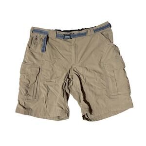 Duluth Trading dry on the fly 11" cargo shorts men's 2XL with belt nylon UPF 40